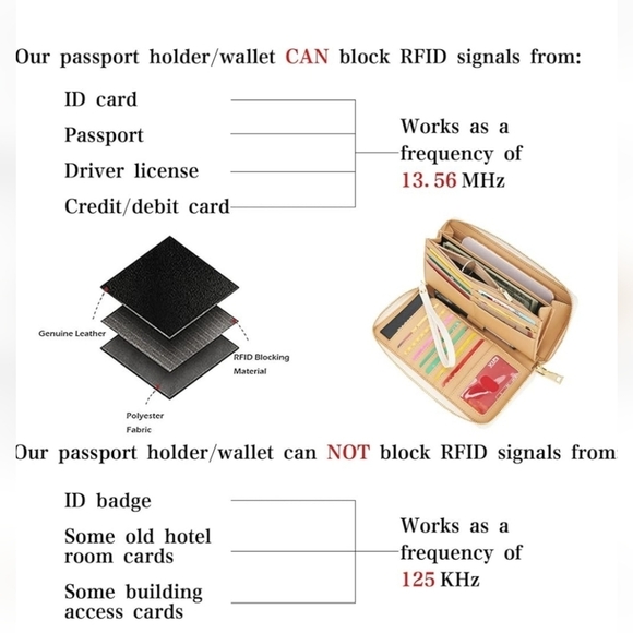 WOZEAH RFID Blocking PU Leather Zip Around Wallet Clutch Faux Snake Cuban Sand - Picture 10 of 12